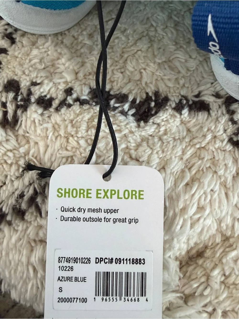 NWT Speedo Kids Shore Explore Water Shoes Azure Blue Boys Size S 5-6 Beach pool